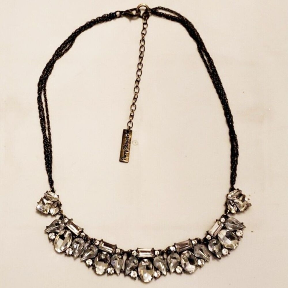 Rocksbox Perry Street Antique Gold Tone Clear Rhinestone Statement Necklace